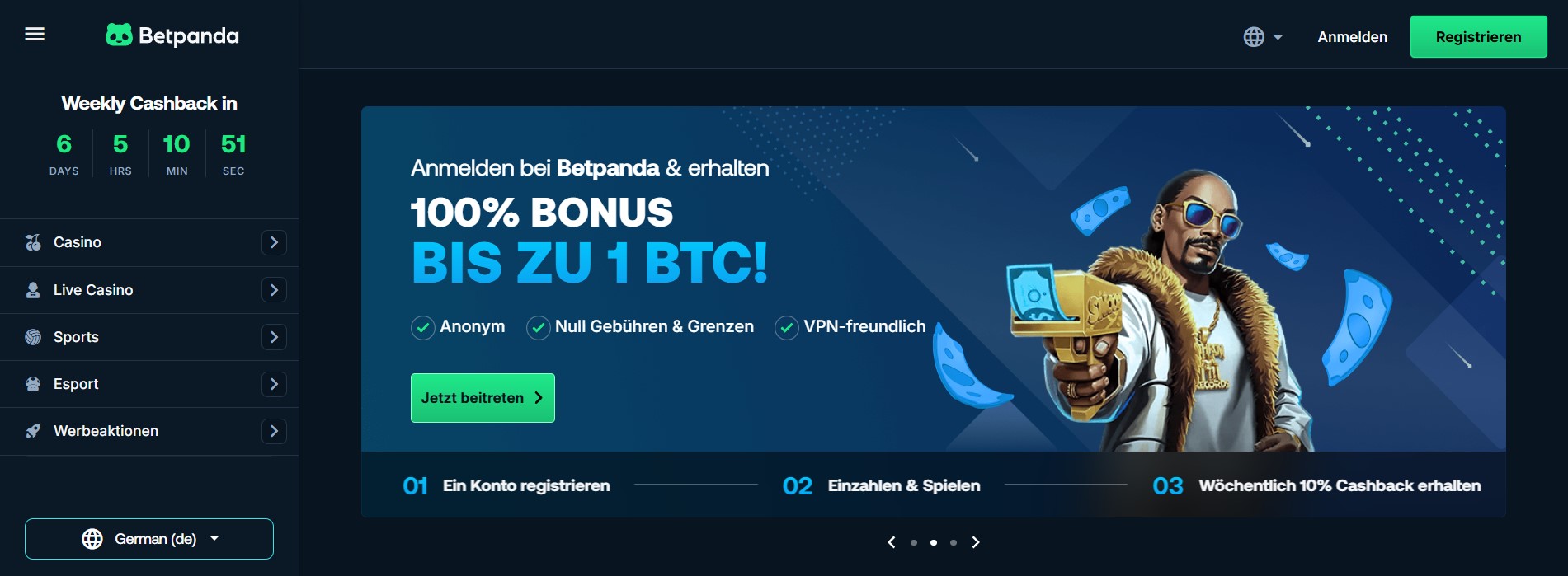 Die Webseite von Instant Casino zeigt verschiedene Aktionen und Angebote. Links befindet sich eine Navigationsleiste mit Kategorien wie Casino, Live-Casino, Alle Sportarten, Live-Wetten, Fußball, Basketball, Tennis, Eishockey, American Football, FIFA und Counter-Strike. Rechts sind drei Hauptaktionen zu sehen: Ein 200% Willkommensangebot, €100.000 Football Tournaments und Drops & Gewinne: Sofortpreise im Wert von 2.000.000 €. Oben rechts gibt es Buttons für Einloggen und Anmeldung.